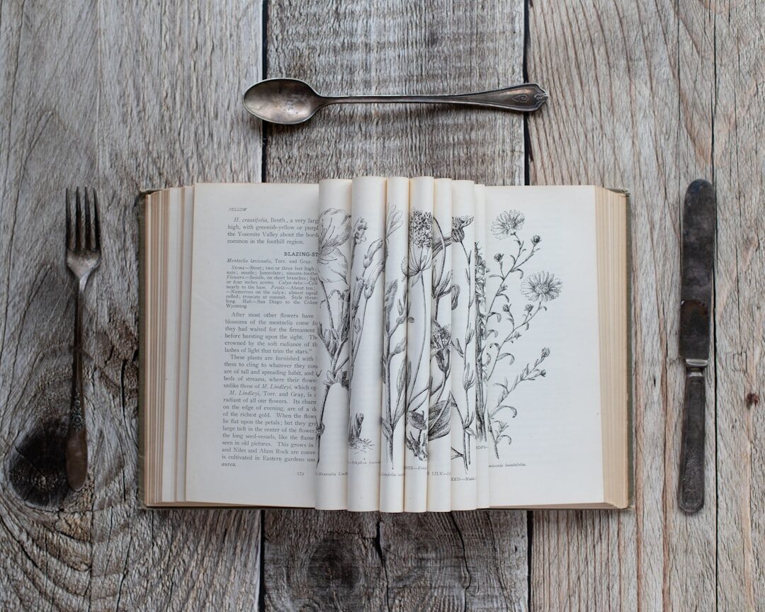 old mystery book on wooden table
