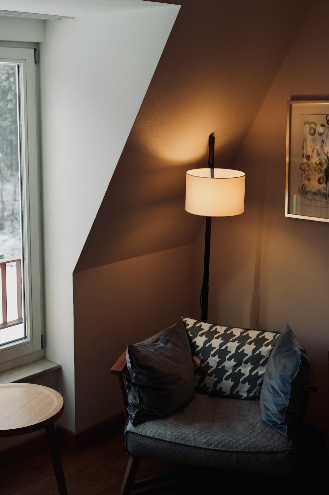 cozy reading nook with book