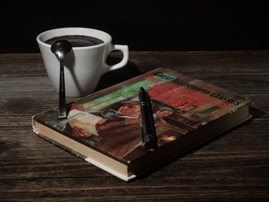 detective reading mystery book