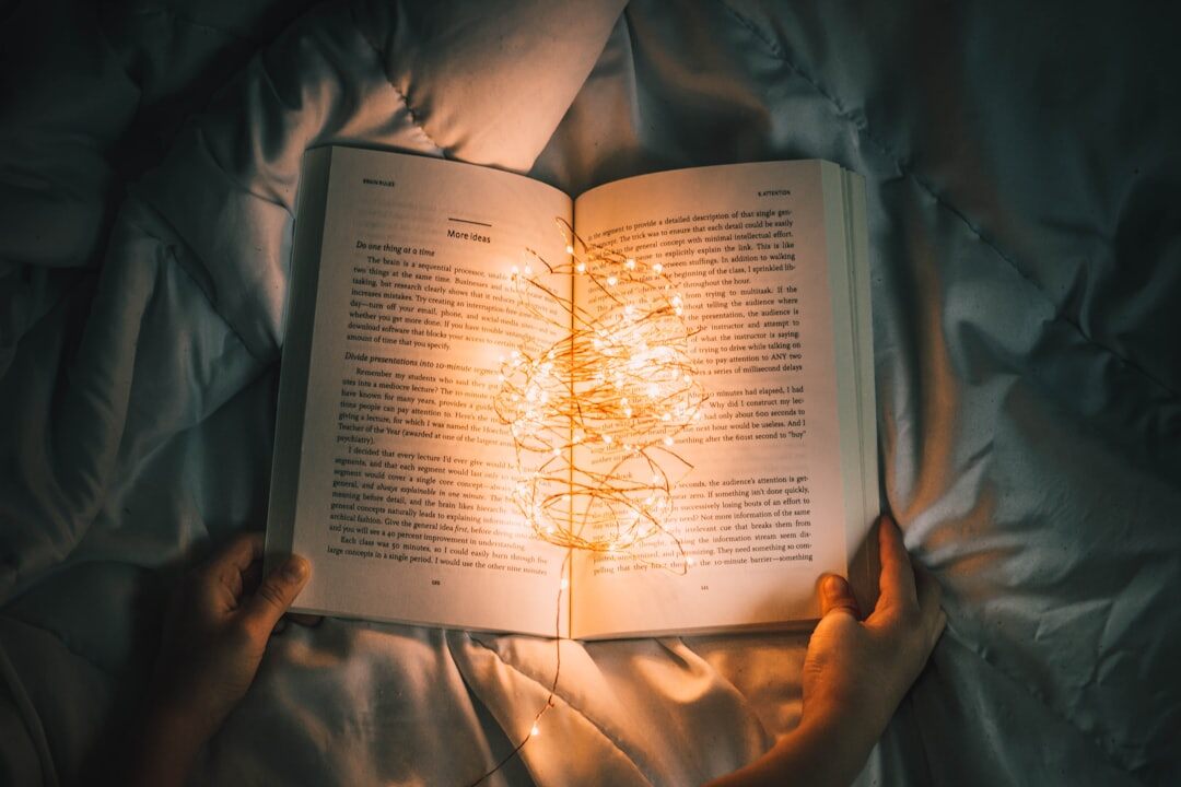 person reading mystery book